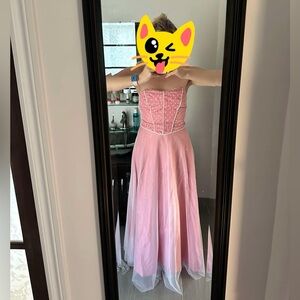 Vintage 2004 Crinoline Barbie Pink Prom Dress Strapless Size 8